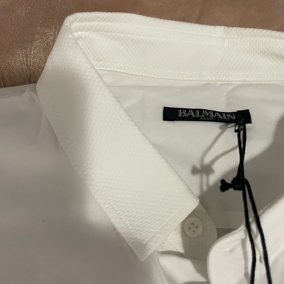 Balmain White Shirt With Logo Sz 42/XL - Picture 12 of 15